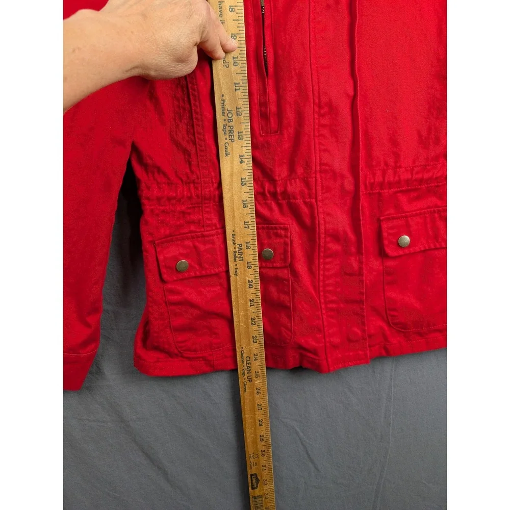 Black Label by C'est Toi‎ Red Cotton Utility Field Jacket JA4037 Womens Medium